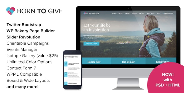 v3.4 Born To Give - Charity Crowdfunding Responsive WordPress Theme