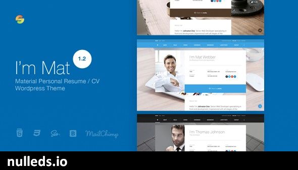 I am Mat - Material Personal Resume / CV vCard WordPress Theme