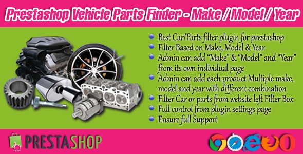 Prestashop Vehicle Parts Finder - Make/Model/Year