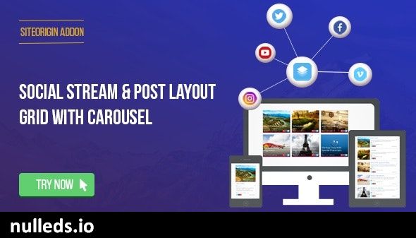 Social Stream & Post Grid Layout With Carousel for SiteOrigin Page Builder