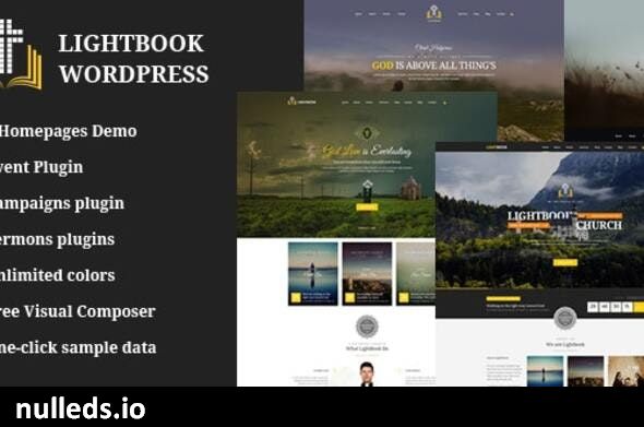 Church Events WordPress Theme - LightBook