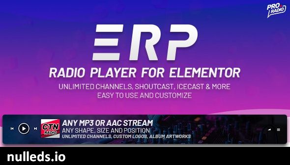 Erplayer - Radio Player for Elementor supporting Icecast, Shoutcast and more