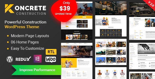 Koncrete - Construction Building WordPress Theme