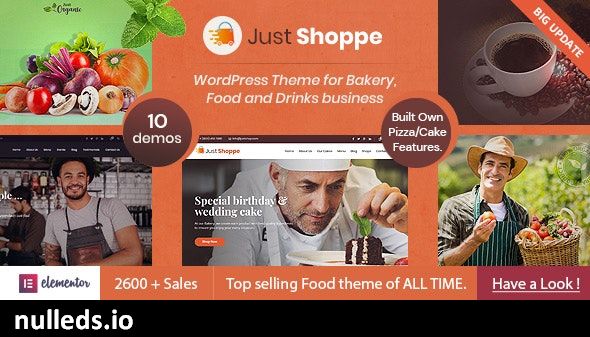 v12.3 Justshoppe - Elementor Cake, Bakery & Food WordPress