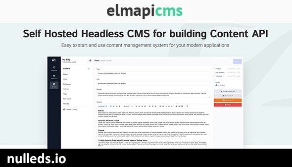 ElmapiCMS - Headless CMS for building Content API