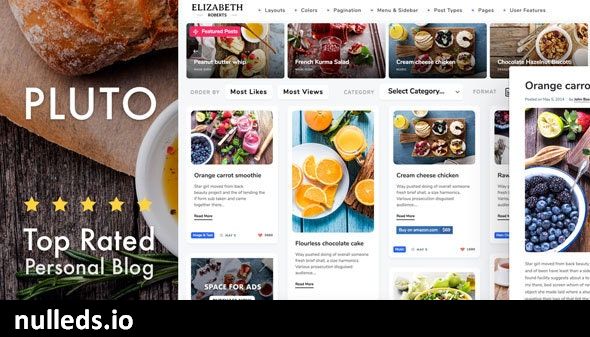 Pluto - Personal Masonry Blog Theme for WordPress