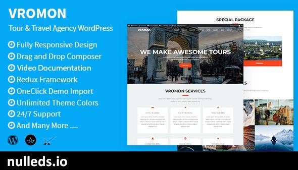 Vromon - Tour & Travel Agency WordPress Theme