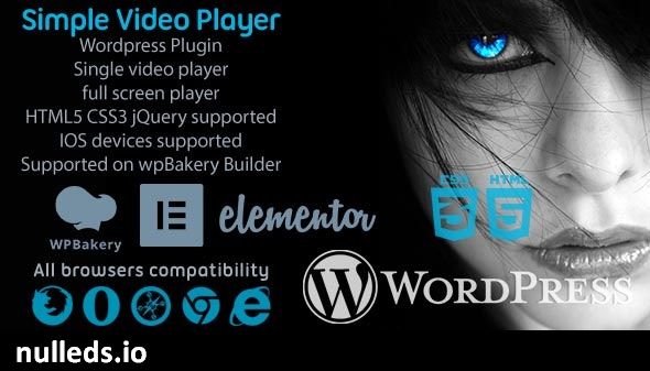 Simple Video Player svPlayer Plugin For WpBakery and Elementor Builder