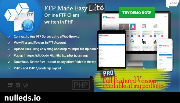 FTP Made Easy Lite - PHP FTP Client with Code Editor