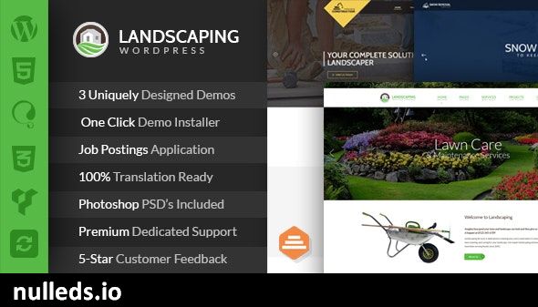 Landscaping - Lawn & Garden, Landscape Construction, & Snow Removal WordPress Theme