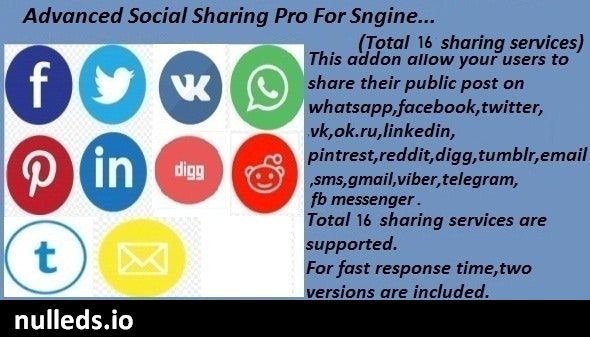 Advanced Social Sharing Pro For Sngine