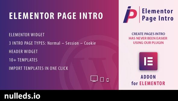 Page Intro for Elementor WordPress Plugin