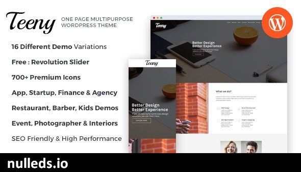 Teeny - One Page Multipurpose WordPress Theme