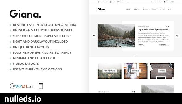 Giana - Minimal and Clean WordPress Blog Theme