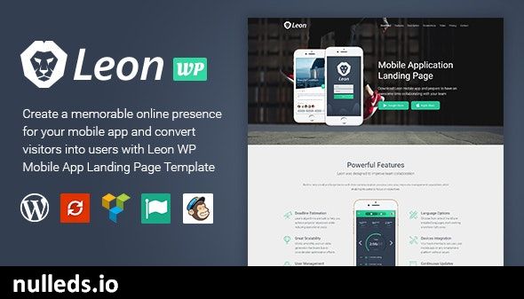 Leon - WordPress Mobile App Landing Page