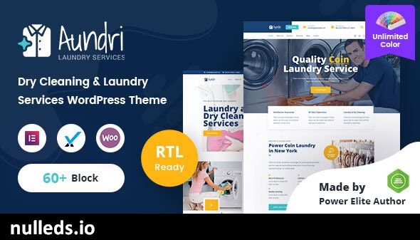 Aundri (v3.0) Dry Cleaning Services WordPress Theme + RTL