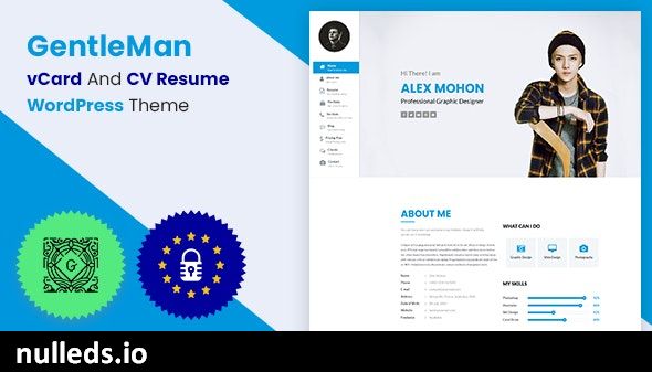 GentleMan- vCard & CV Resume WordPress Theme