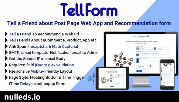 TellForm - Tell a Friend about Post Page Web App and Recommendation Form