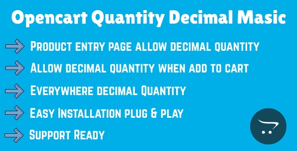 Opencart Quantity Decimal Masic