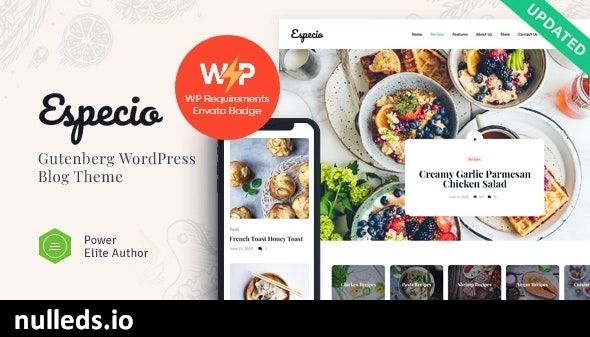 Especio | Personal Gutenberg Food Blog WordPress Theme