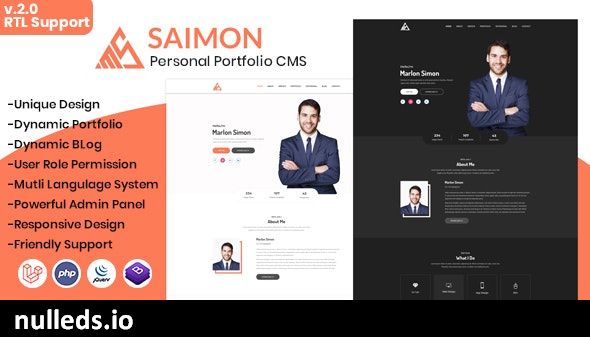 Saimon - Portfolio/CV/Resume CMS