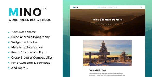 Mino Blog - Content Focused WordPress Theme