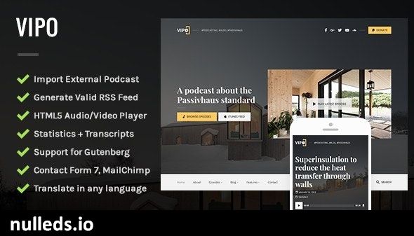 Vipo - Audio / Video Podcast & Vlog WordPress Theme