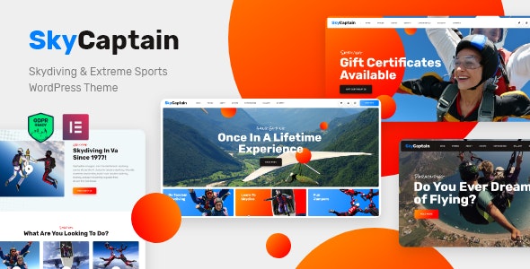 SkyCaptain | Skydiving & Extreme Flying Sports WordPress Theme