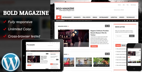 Bold Magazine Responsive WordPress Theme