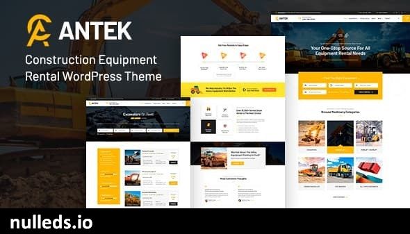 Antek - Construction Equipment Rentals WordPress Theme