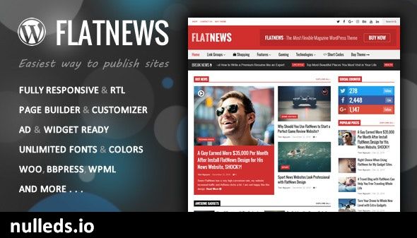 FlatNews – Responsive Magazine WordPress Theme