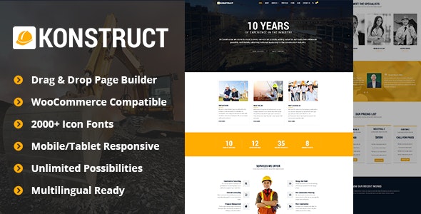 Konstruct - Construction WordPress Theme for Construction, Building and Renovation Business