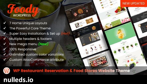 Foody - WordPress Restaurant Reservation & Food Store Website Theme