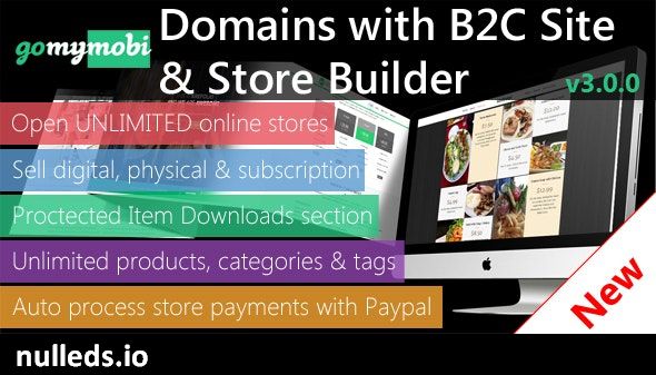 gomymobiBSB 2021 (v3): B2C Site & Store Builder with Domains, Element Builder, Paypal, Chat