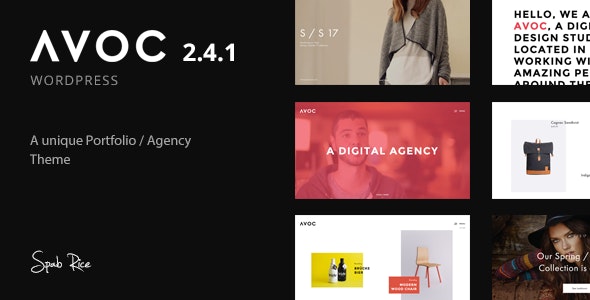 Avoc - Unique and Minimal Portfolio / Agency WordPress Theme