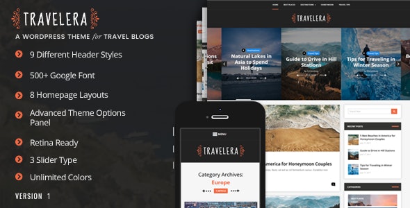 Travelera - WordPress Blog Theme