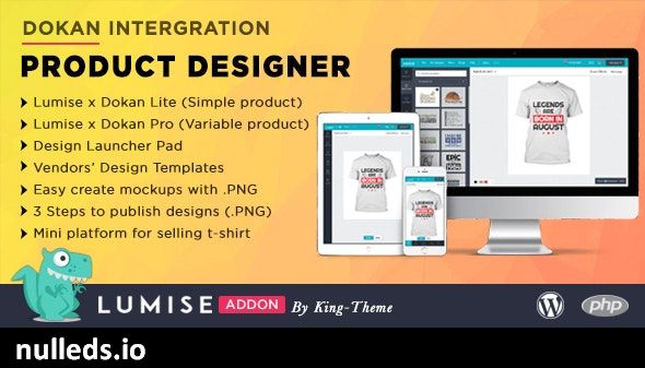 Dokan Integrate & Design Launcher Addon for LUMISE Product Designer