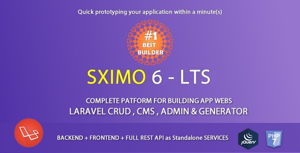 Laravel Multi Purpose Application - CRUD - CMS - Sximo 6