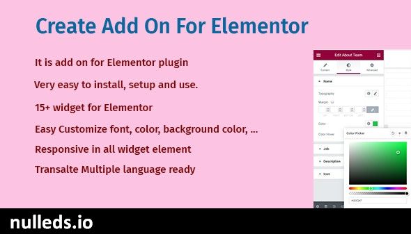 Create Add On For Elementor