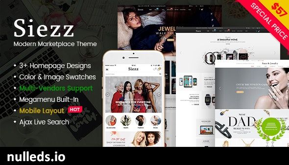 Siezz - Multi Vendor MarketPlace WooCommerce WordPress Theme (Mobile Layout Ready)