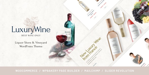 Luxury Wine | Liquor Store & Vineyard WordPress Theme + Shop