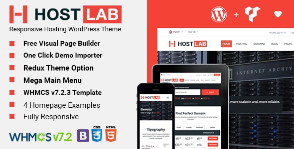 HostLab - Hosting Service And WHMCS WordPress Theme