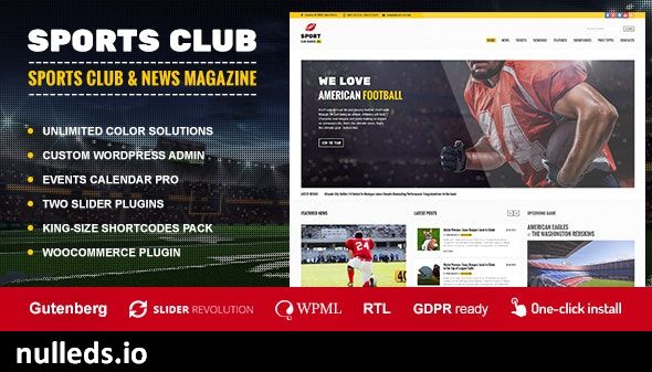 Sports Club - Football, Soccer, Sport News Theme