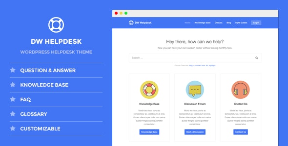 DW Helpdesk - Knowledge Base / Q&A / FAQ WordPress Theme