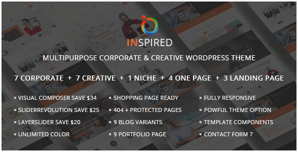 Inspired - Multipurpose Corporate and Creative Bootstrap WordPress Theme