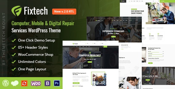 Fixtech - Computer & Mobile Repair Services WordPress Theme