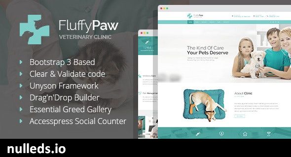 FluffyPaw - WordPress Theme for Veterinary Clinic & Pet Care Center.