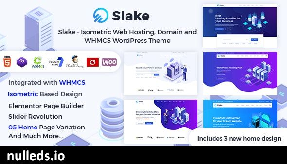 Slake - Isometric Web Hosting, Domain and WHMCS WordPress Theme