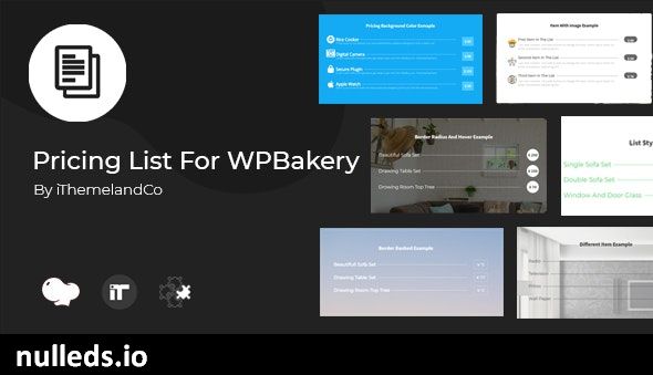 Pricing List For WPBakery Page Builder (Visual Composer)