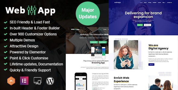 SEO, SaaS and Digital Marketing Theme WordPress - Webapp